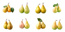 Png Set Two Pear Halves On A Transparent Background