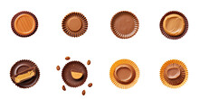 Png Set Transparent Background Top View Of Tasty Peanut Butter Cup