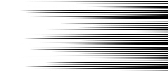 Wall Mural - straight speed lines repeating pattern. black and white horizontal stripes gradient. abstract fast e