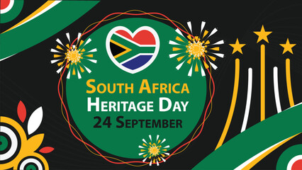 Wall Mural - South Africa Heritage Day vector banner design. Happy South Africa Heritage Day modern minimal graphic poster illustration.