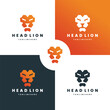 Head lion logo design template vector illustration