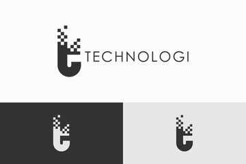 tech logo design creative concept