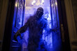 Halloween haunted house scare actor, jump scare, indoor event, scary attraction
