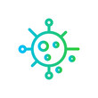 © SkyPark - Virus medical and health icon with blue and green gradient outline style. infection, virus, medical, medicine, health, disease, human. Vector Illustration