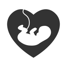 Vector Illustration Of Fetal Love Icon In Dark Color And Transparent Background(png).