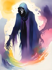 Canvas Print - illustration of a halloween evil ghost