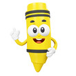 Yellow Crayon character, 3d rendering illustration