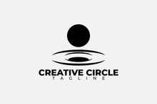The Ball Falls And Creates Waves Logo Creative Circle With Black Color For Our Company Or Business
