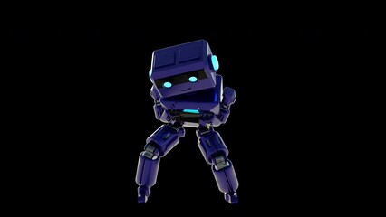 Wall Mural - robot dancing transparent background for push on background	