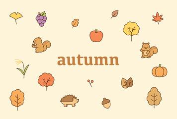Wall Mural - a page decorated with small and cute symbols of fall.