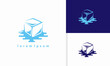 Vector melted ice icon logo design concept
