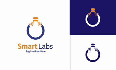 Wall Mural - Vector smart lab logo design concept, academy logo template