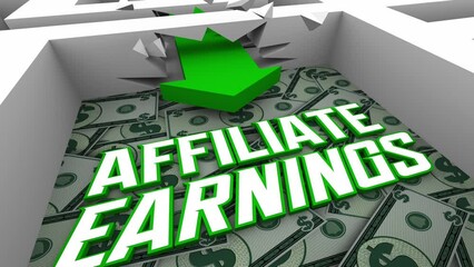 Affiliate Earnings Make Money Referral Program Earn More Income Maze 3d Animation