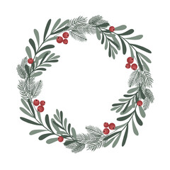 Advent wreath with Christmas letter, Christmas traditional vector illustration. Printed card for the winter holidays. Vector illustration for a greeting card.