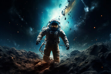 Wall Mural - astronaut in outer space. generative ai