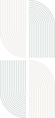 Sticker - Abstract Contemporary Lines Shapes Vector