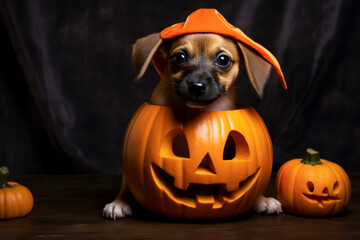 dog halloween jack o lantern