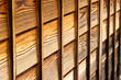Background of wooden wall of traditional Japanese house with gradient wooden pattern