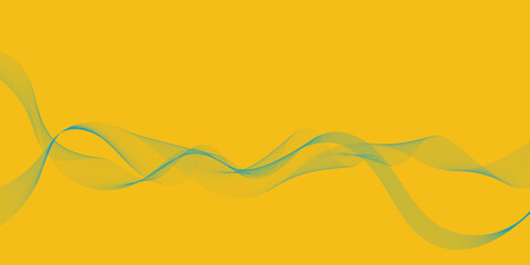 Wall Mural - Yellow background with copy space. Abstract yellow and sky blue background. Blue waves vector background
