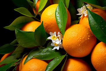 Wall Mural - Pile of fresh orange fruits