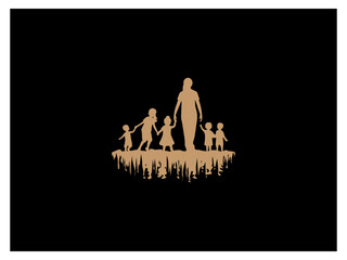 Premium child and children's logo design vector, vector and illustration,
