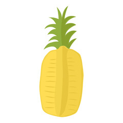 Sticker - pineapple tropical organic fresh fruit summer vector graphic art