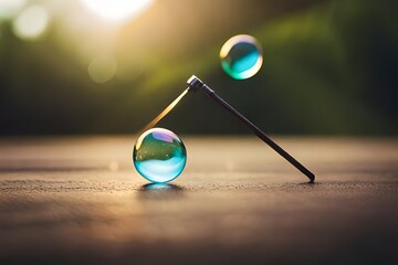 Wall Mural - Bubble Wand and Big Bubbles