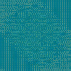 Leinwandbilder - Wave digital illustration of simple green geometric shapes on a blue background. 3d rendering