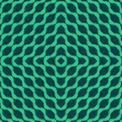 Fototapete - 3d rendering illustration of green pattern. Digital background