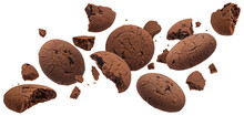 Chocolate Cookies Isolated On White Background