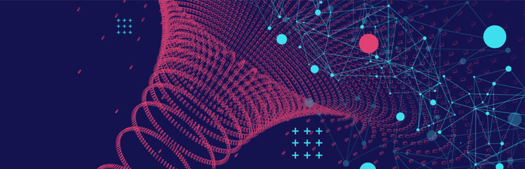 Square pattern.  Perspective grid background. Technology(science) style. Vector Illustration.