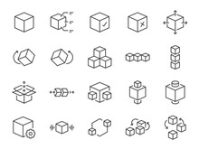 Module Icon Set. It Included Unit, Block, Api, Product And More Icons. Editable Vector Stroke.

