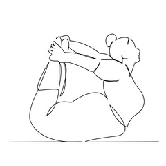 Wall Mural - fat woman doing yoga