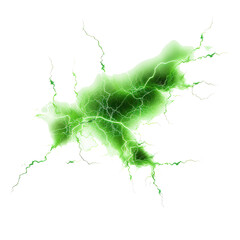 Poster - Lightning, electric lightning strike of green color