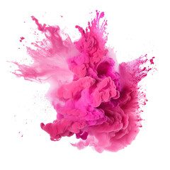 Wall Mural - Splashes of pink powder paint