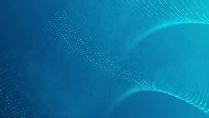 Wall Mural - blue dot line abstract wave background
