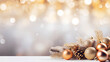 Christmas background with christmas baubles, gifts decoration - Xmas theme