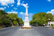 Mexico, Avenue Paseo Montejo in Merida with museums, restaurants, monuments and tourist attractions.