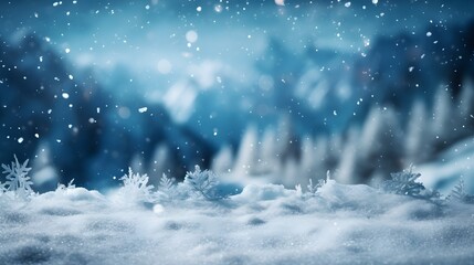 Sticker - Winter background of snow and frost with free space for your decoration.