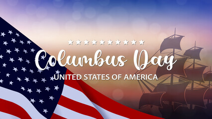 Wall Mural - Columbus Day, USA Flag Background