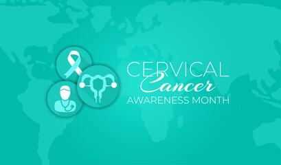 Wall Mural - Cervical Cancer Awareness Month Background Illustration Banner