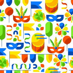 Wall Mural - Carnival party pattern. Mardi Gras illustration for traditional holiday or festival.