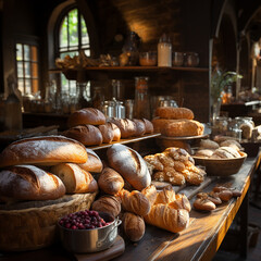 Wall Mural - assortment of baked bread