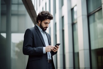Man suit cellphone. Generate Ai