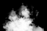 Fototapeta Perspektywa 3d - Biały dym, jasna chmura, na czarnym tle