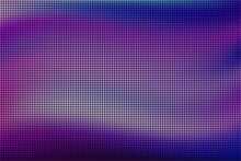 Purple LED Screen Macro Texture With Glowing Circle Pixels. Vector Illustration. Digital Background Of Blue Videowall. Electronic Diode TV Panel