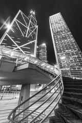 Poster - High rise office buildings in Central district of Hong Kong city at night