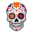 © Bisams - Traditional Calavera, ornate Sugar Skull isolated on white background. The day of the dead symbol..