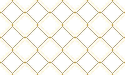 Wall Mural - Gold dotted line rhombus seamless pattern, geometric diagonal repeat tile, png transparent background.