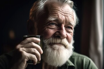 Canvas Print - shot of an older man enjoying a cup of coffee at home